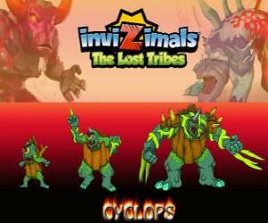 Puzzle Cyclops, η τελευταία εξέλιξη. Invizimals The Lost Tribes. Ο γίγαντας με το ένα μάτι είναι το είδος, αλλά επίσης μπορεί να είναι βίαιη